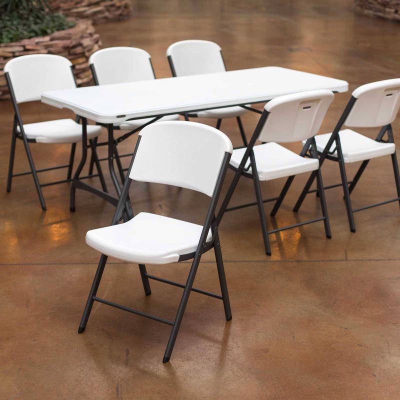 Folding Table with 6 Chairs White - Lifetime