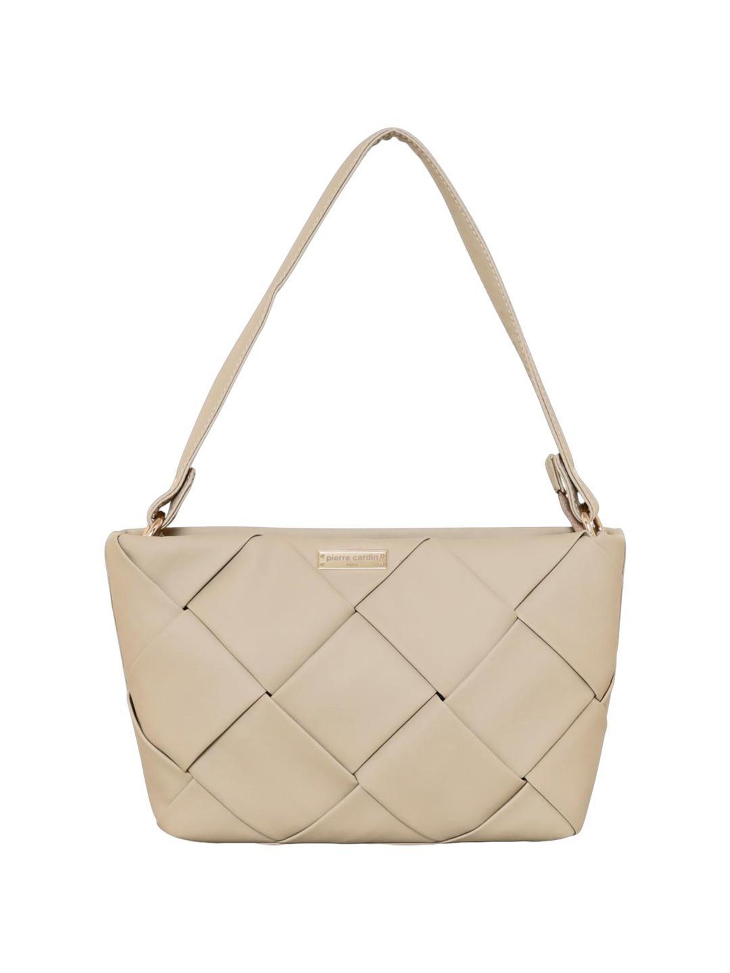 Pierre Cardin Off White Textured Tote Handbag