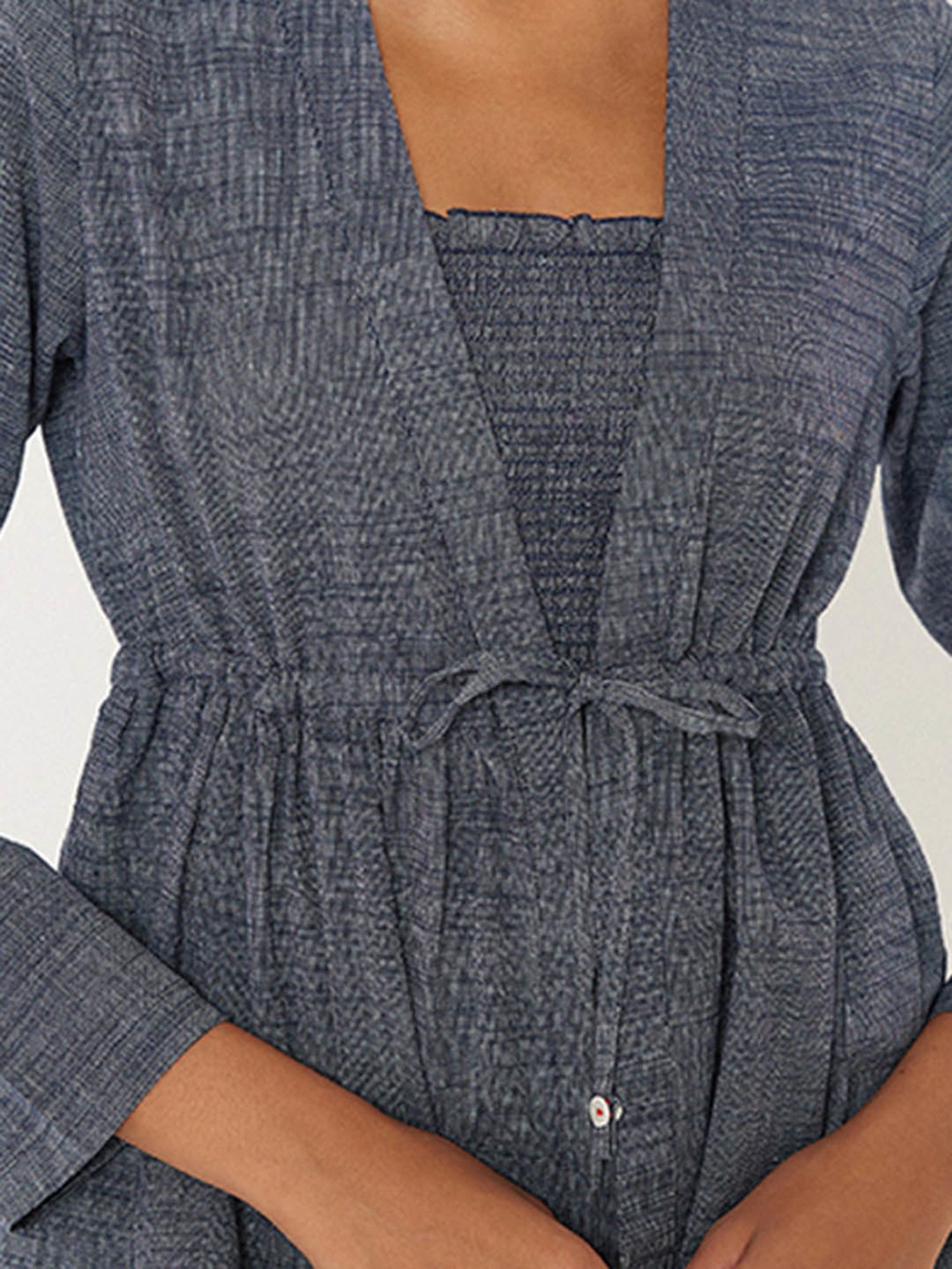 ANCESTRY Blue Top & Pant Set With Jacket