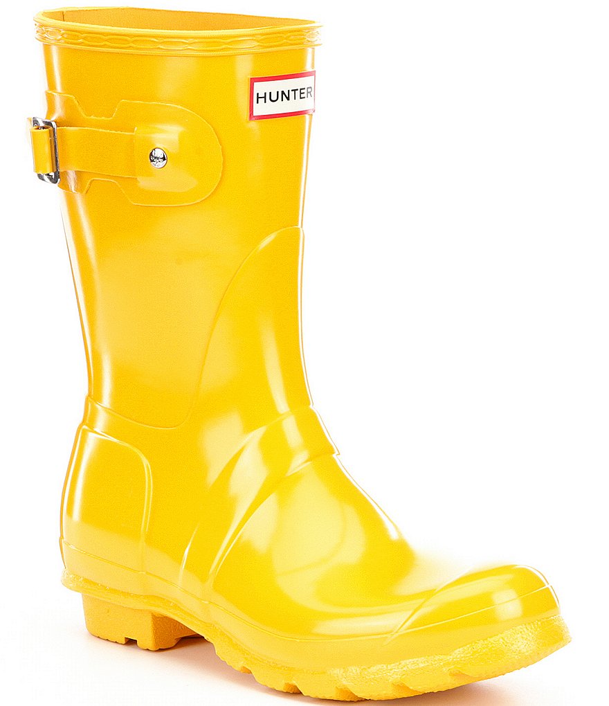 Hunter Women's Original Short Gloss Buckle Strap Rain Boots