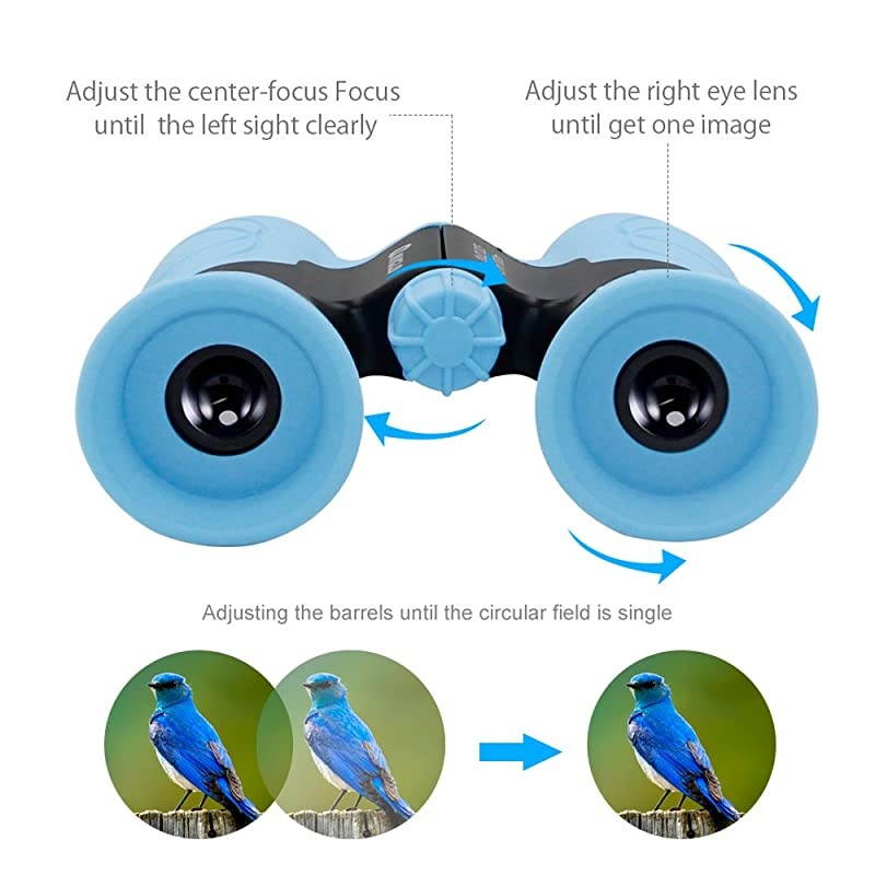 Binoculars for Kids Shockproof 10 x 22 High Resolution Real Optics Outdoor Explore Toys for Kids Children Toys Gift for Kids Blue