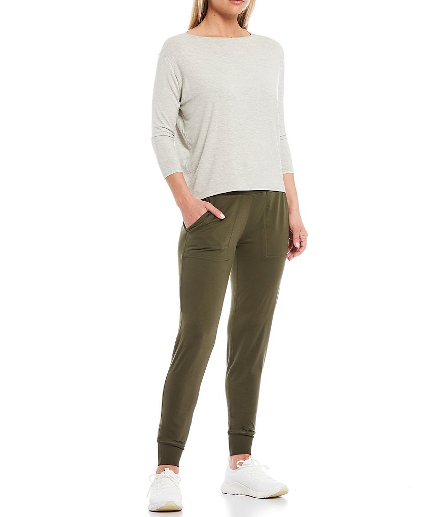 Kinesis High Rise Slim Sueded Jersey Joggers