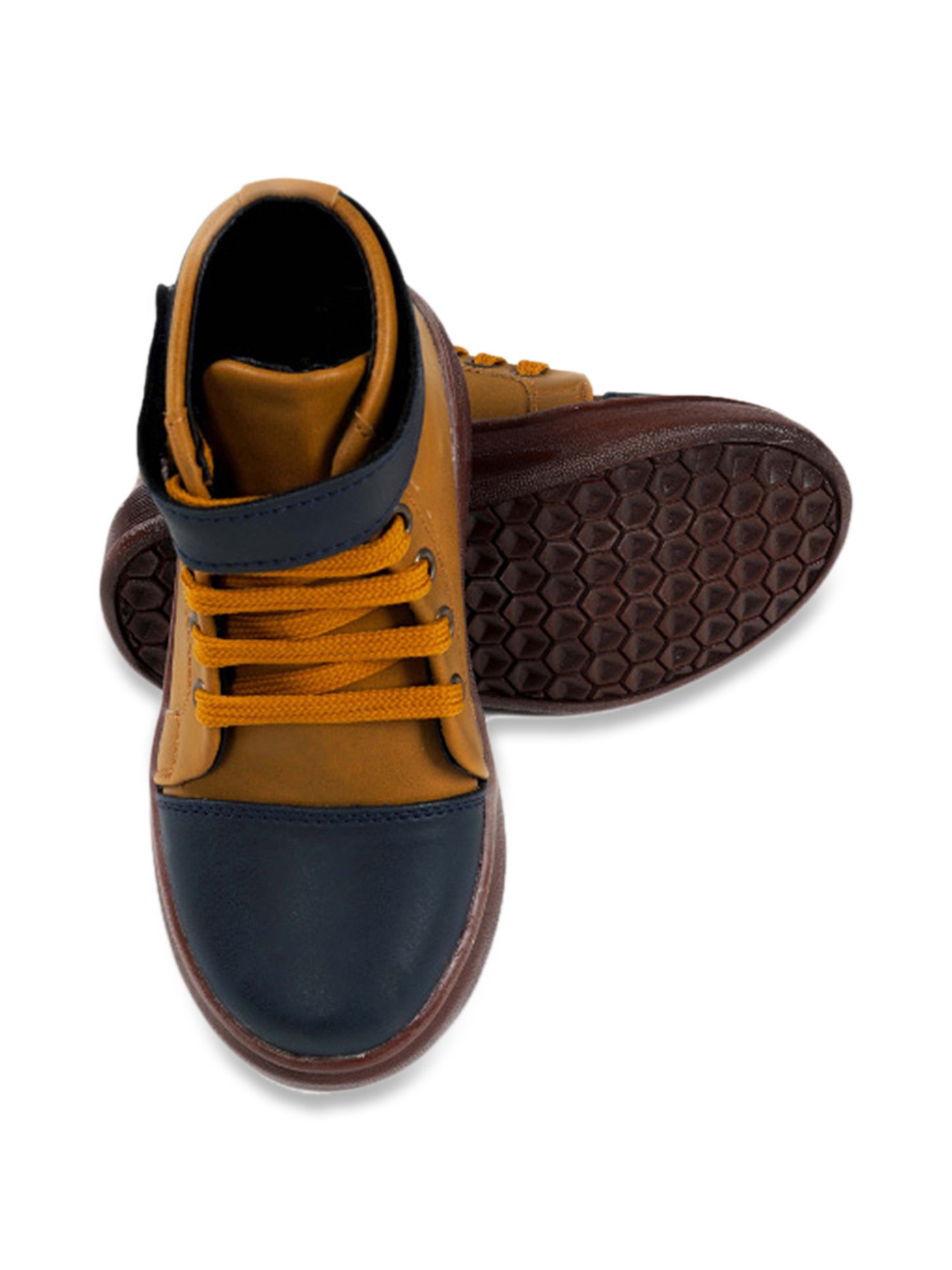 Tiny Bugs Kids Navy & Tan Casual Boots