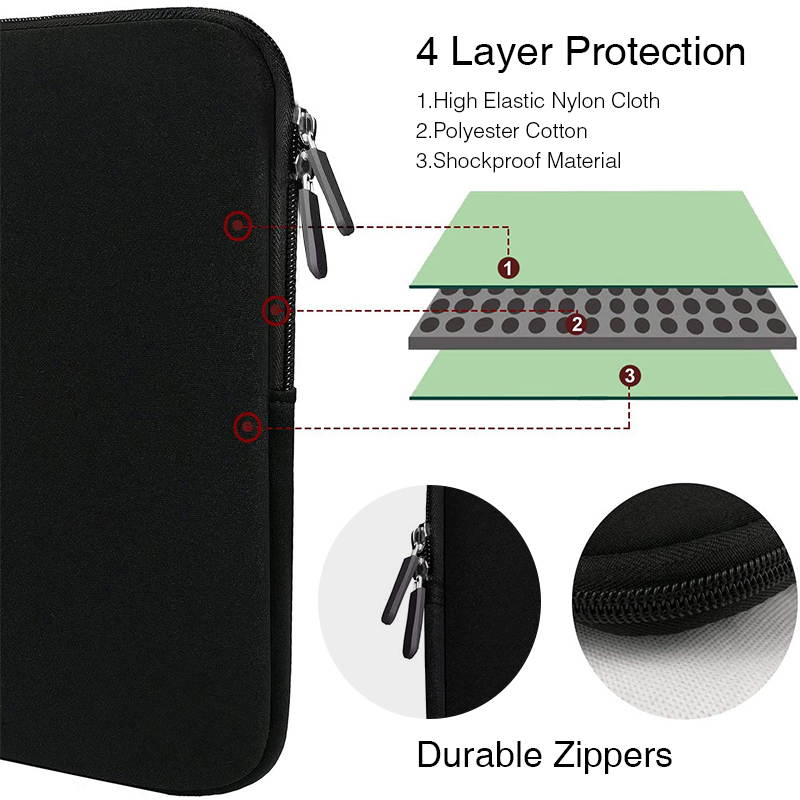 Laptop Sleeve Bag Handbag 14 Inch Carrying Case, 360&deg; Protective Computer Bag, Waterproof Shockproof Durable, Black