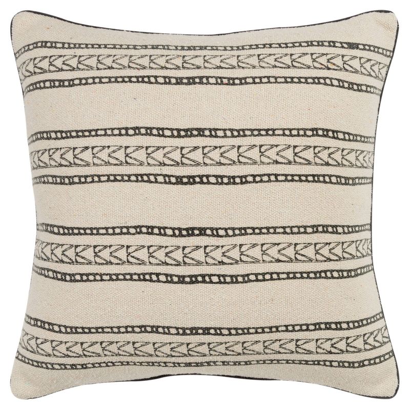 20"x20" Striped Polyester Filled Pillow Charcoal - Donny Osmond Home