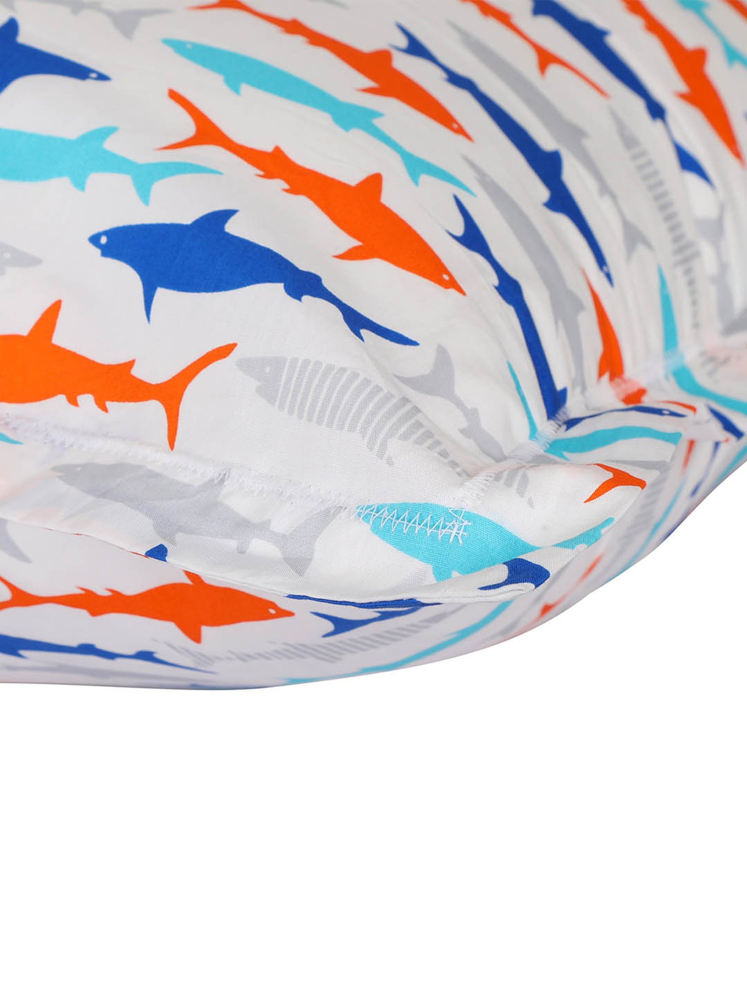 Nigh Nigh Shark Multicolor Cotton 300 TC Kids Bed Linen Set