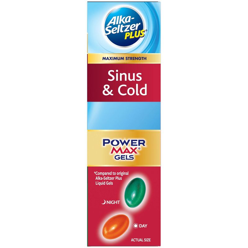 Alka-Seltzer Plus PowerMax Sinus & Cold Day/Night Liquid Gel Capsules - Acetaminophen - 24ct