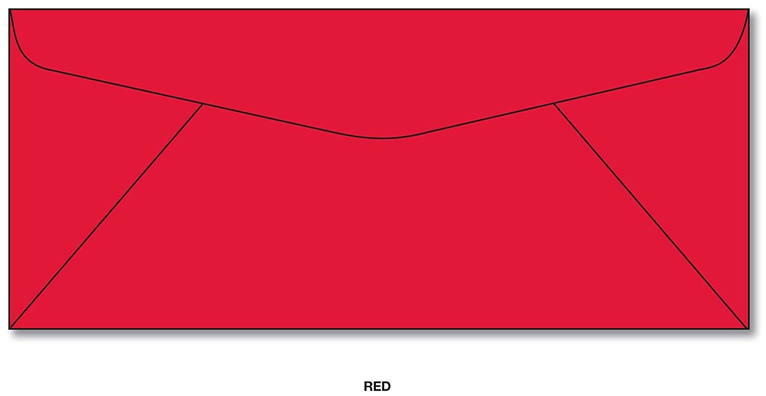 #10 Red Envelopes - Size 4 1/8 x 9 1/2 Inches- 50 Envelopes