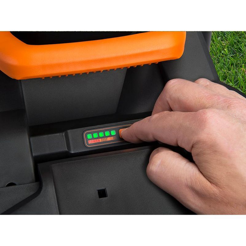 Worx WG779.9 14" Cordless Mower, 40V Li-ion Compatible, Bag and Mulch, Intellicut, Compact Storage (Tool Only)