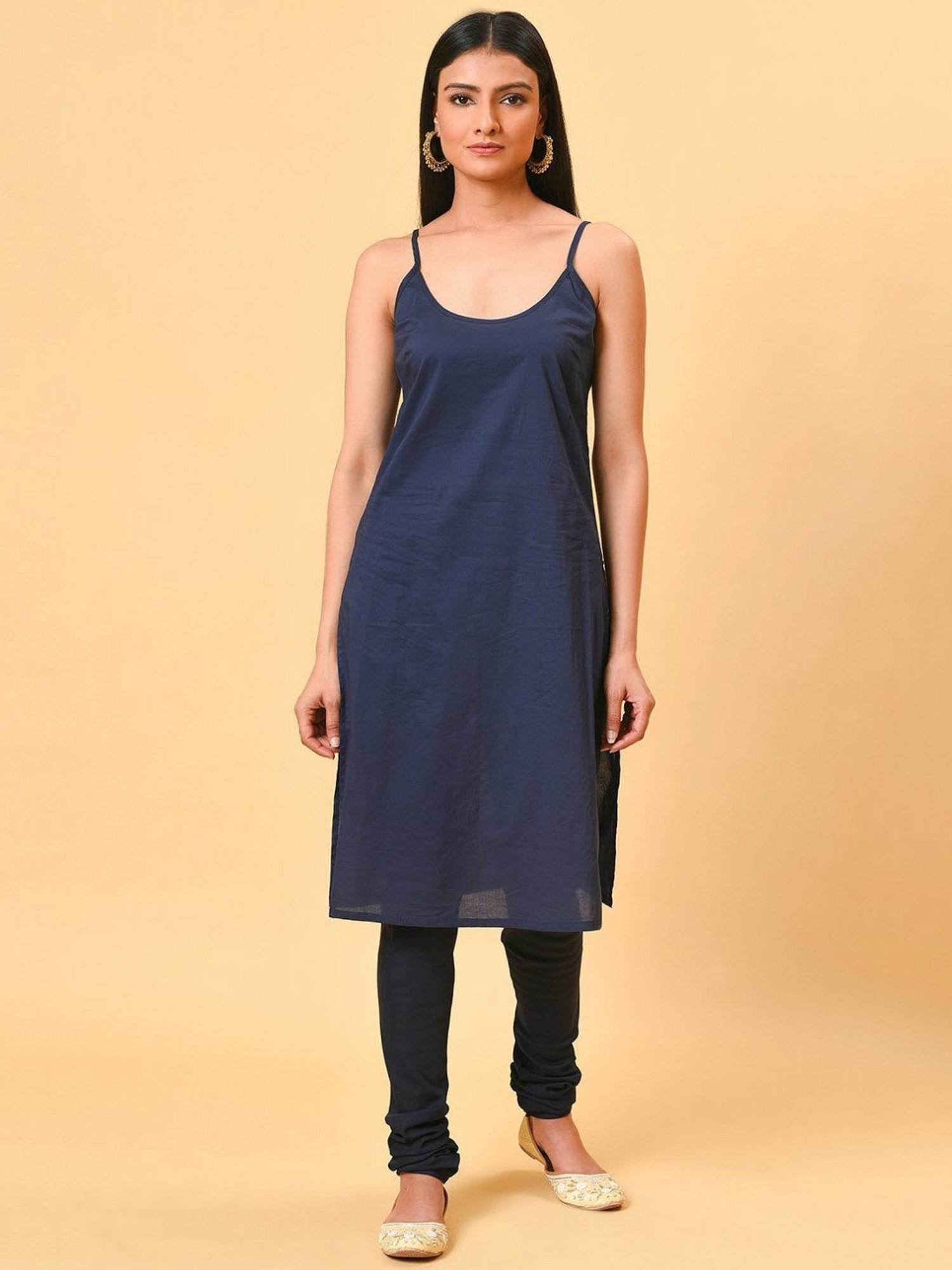 Nuhh Blue Printed Kurta with Churidar & Dupatta