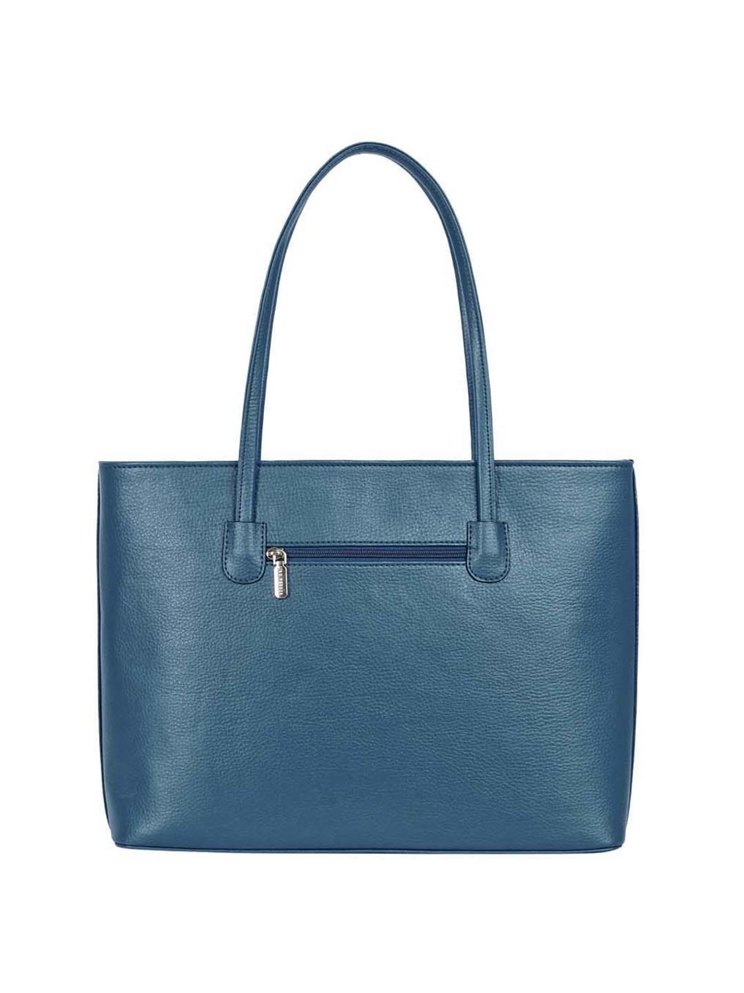 Lino Perros Teal Solid Large Tote Handbag