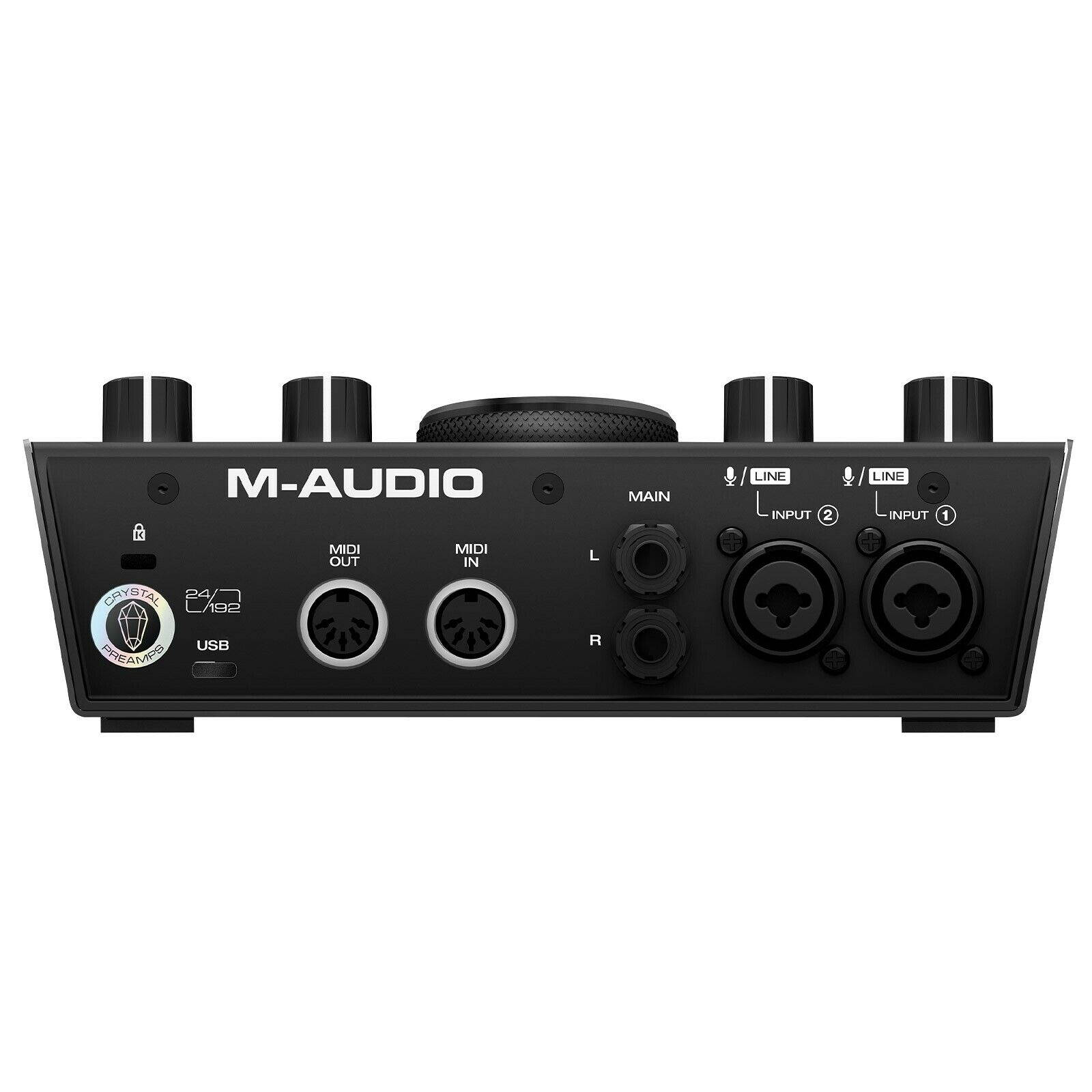 M-Audio AIR 192 | 6 2x2 USB Audio MIDI Recording Interface w P220 Mic & Headpho