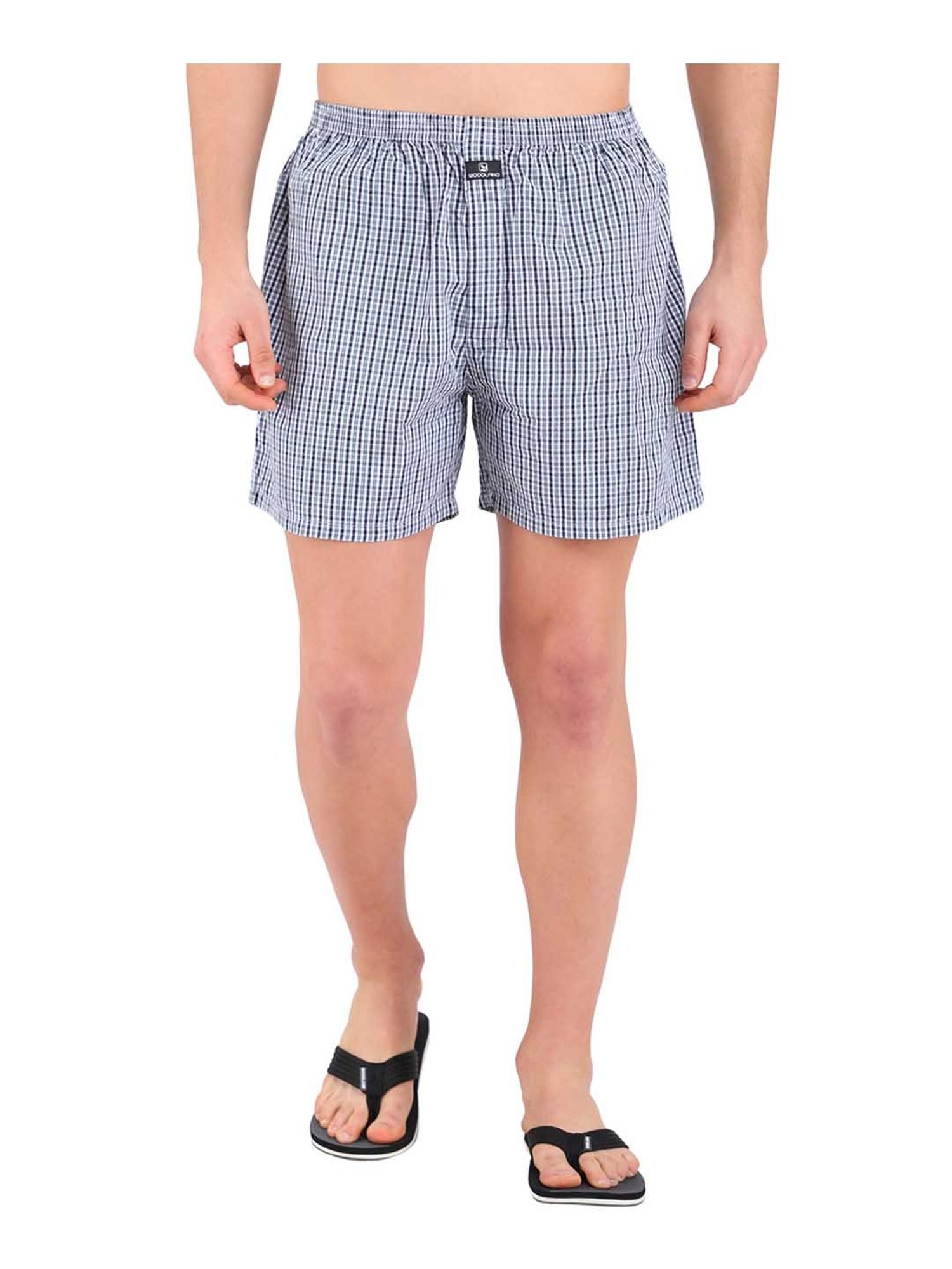 Woodland Grey Cotton Checks Boxers