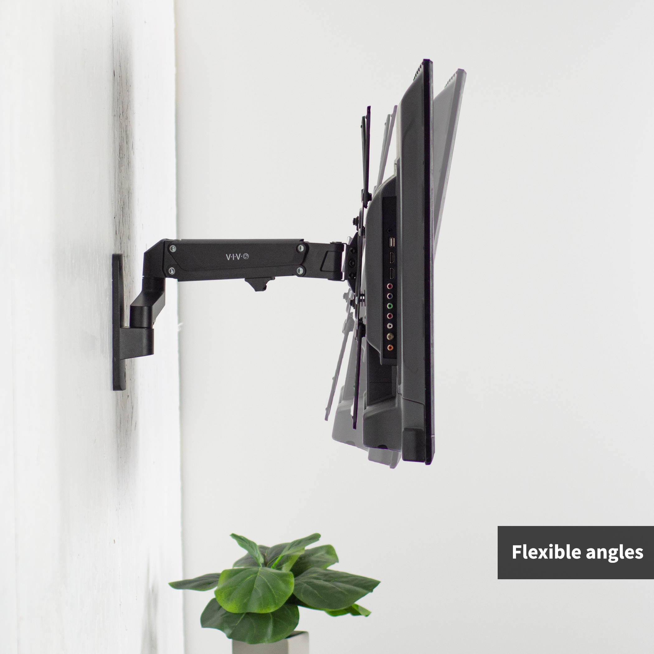 VIVO Premium Aluminum Single TV Wall Mount Adjustable Arm for Screens up to 55" | VESA 400x400 (MOUNT-G400B)