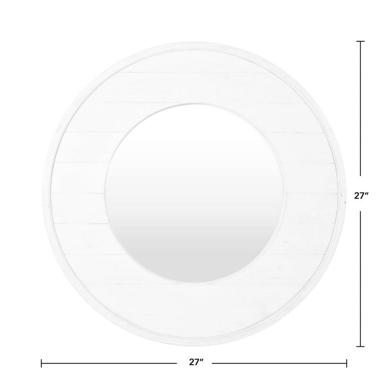 27" x 0.5" x 27" Ellison Farmhouse Shiplap Mirror Aged White - FirsTime & Co.