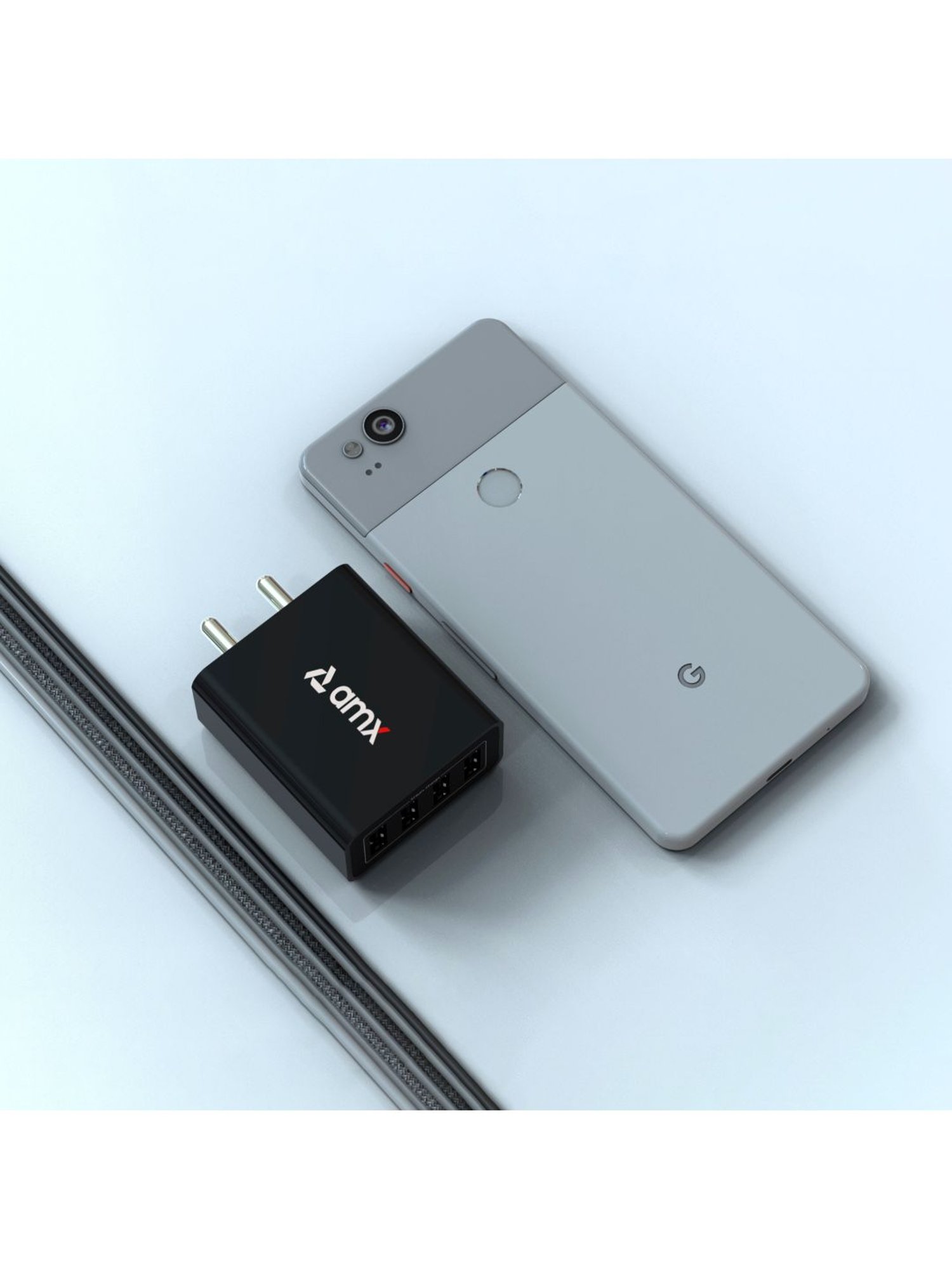 AMX XP 40 25W 4 Port Smart USB Wall Charge Adapter (Black)