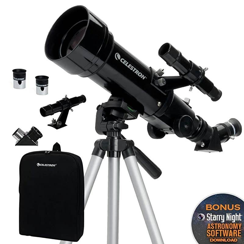 70mm Travel Scope Portable Refractor Telescope FullyCoated Glass Optics Ideal Telescope for Beginners BONUS Astronomy Software Package