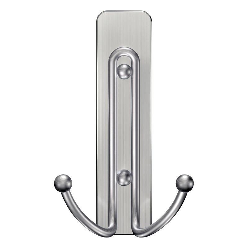 Command Bath Double Wall Hook Metal Satin