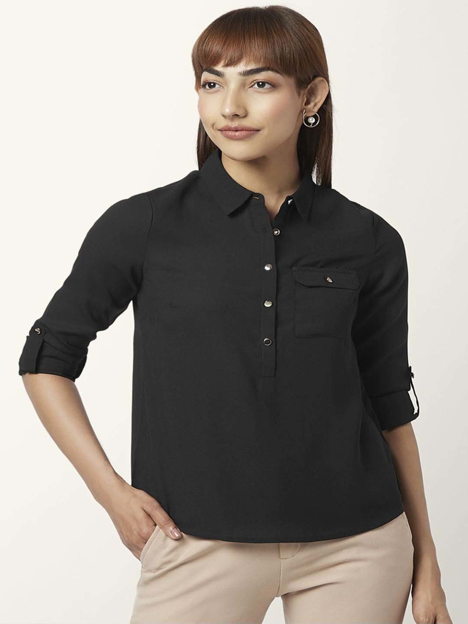 Annabelle by Pantaloons Black Comfort Fit Top