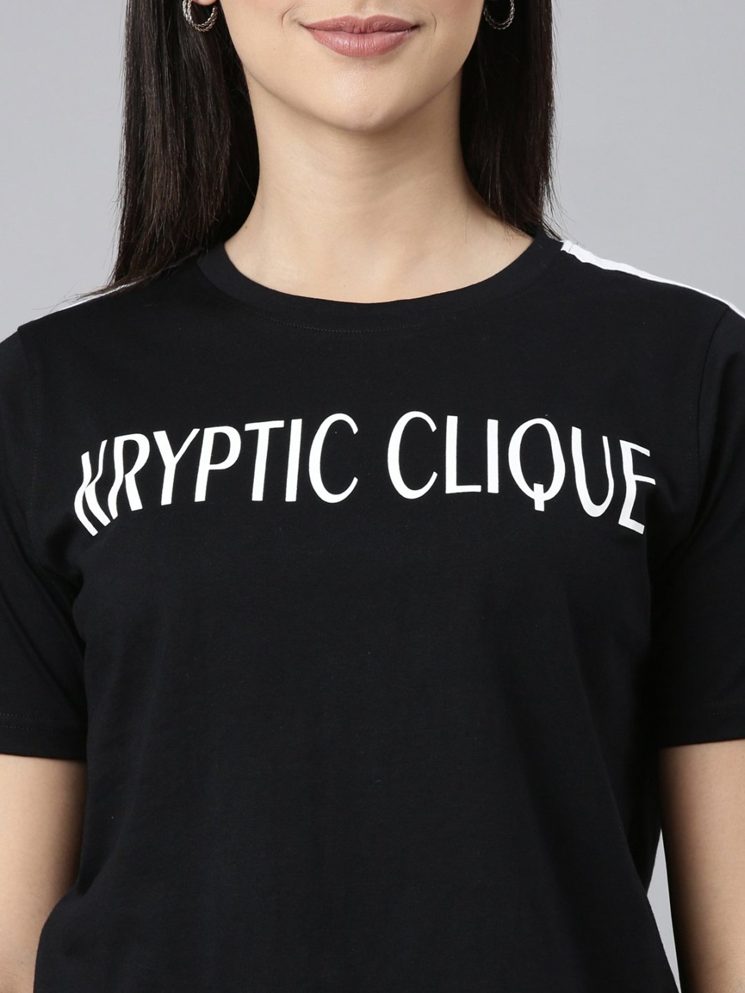 Kryptic Black Cotton Printed T-Shirt