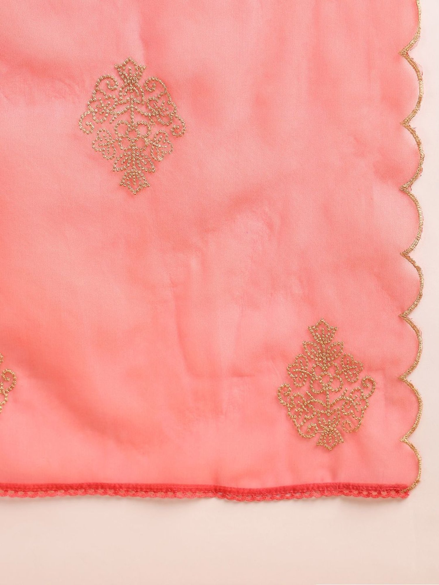 Vaamsi Pink Embroidered Kurta Pant Set With Dupatta