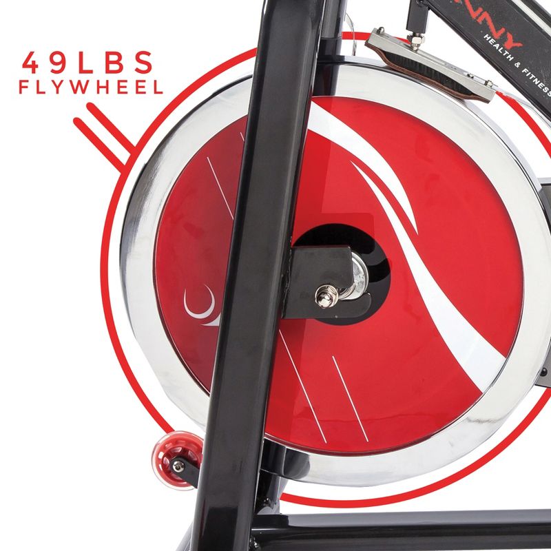 Sunny Health and Fitness Chain Drive Indoor Cycling Bike - Dark Gray