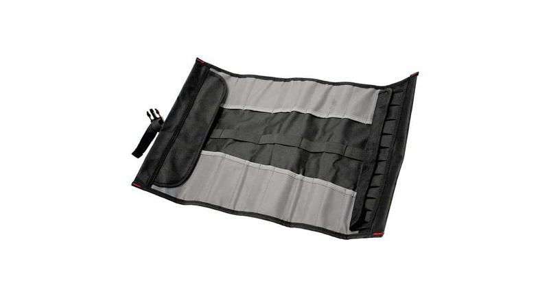 WESTWARD 32PJ47 Wrench Roll Case, Polyester, 34 Pockets, Gray, 14 in Height