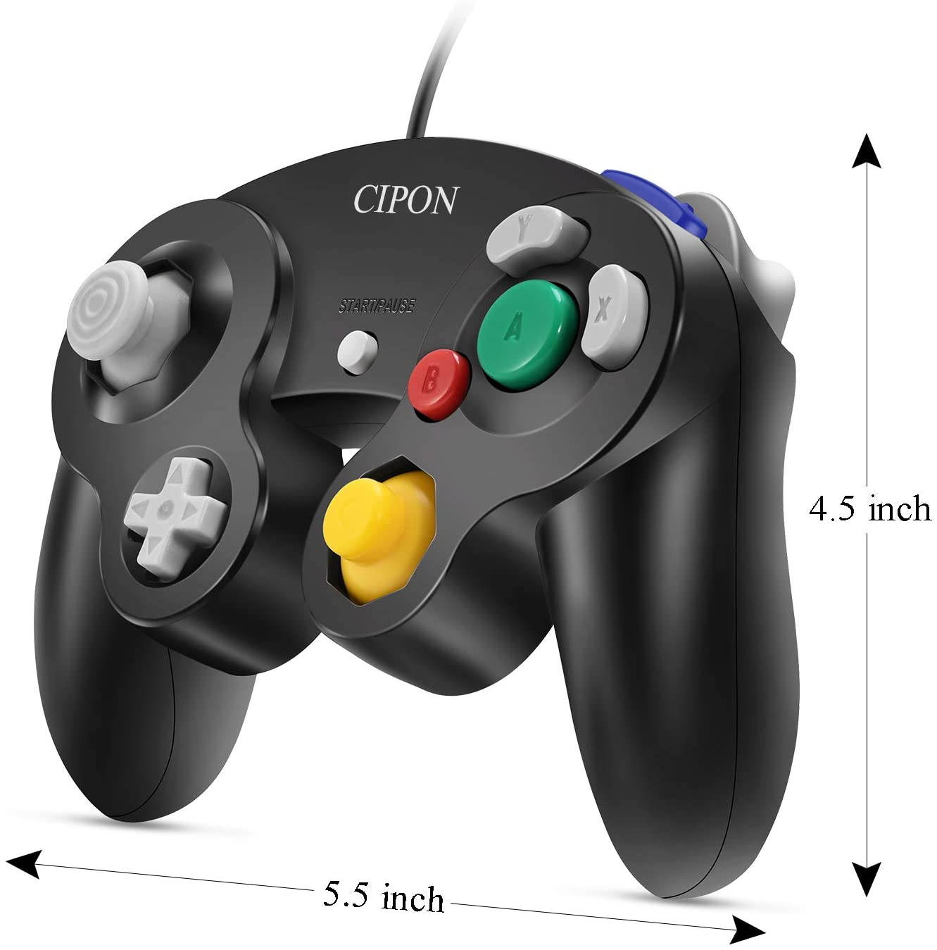 Gamecube Controller, CIPON Wired Controllers Classic Gamepad Joystick for Nintendo and Wii Console Game Remote Black