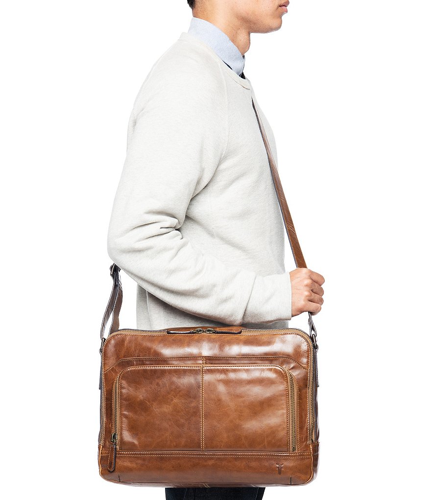 Frye Logan Zip Leather Messenger Bag