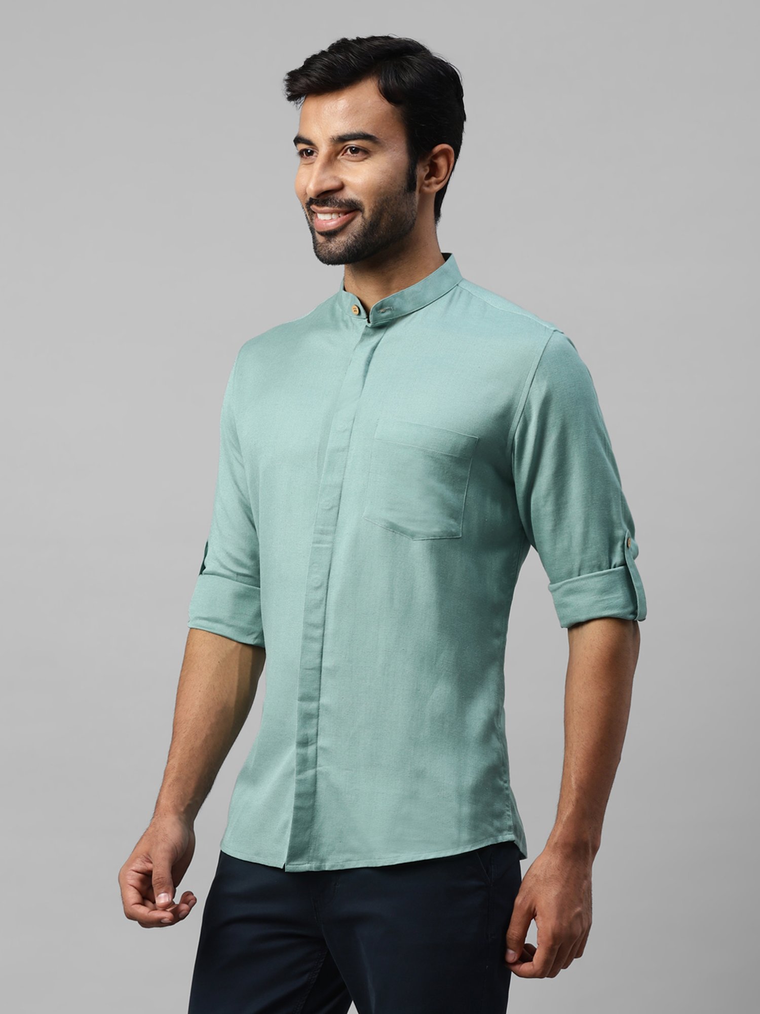 Don Vino Sea Green Slim Fit Shirt