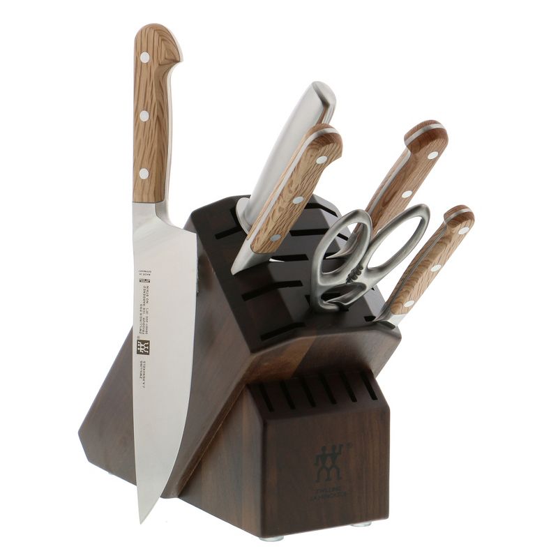 ZWILLING Pro Holm Oak 7-pc Knife Block Set - Walnut Block