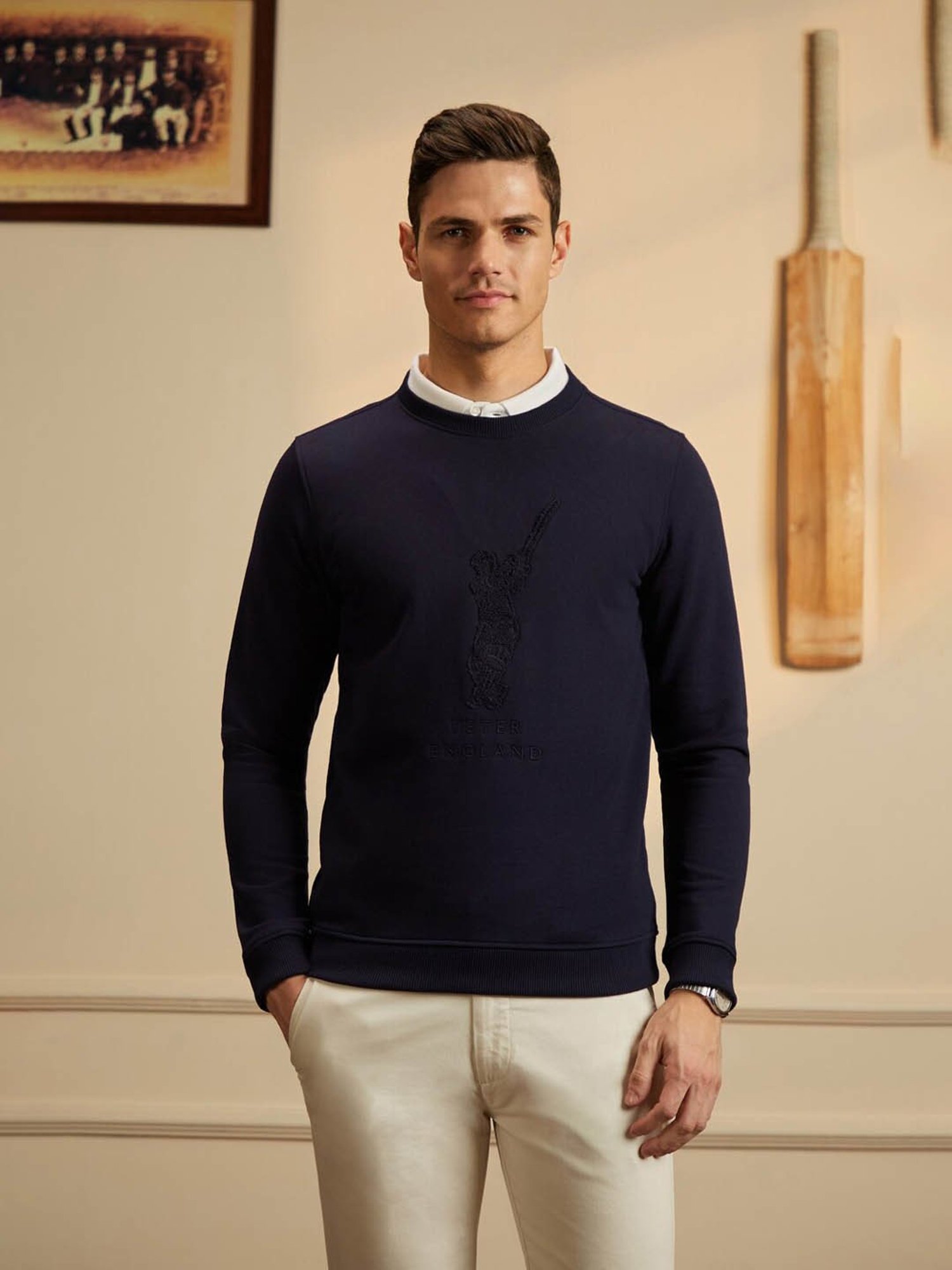Peter England Casuals Navy Regular Fit Sweater