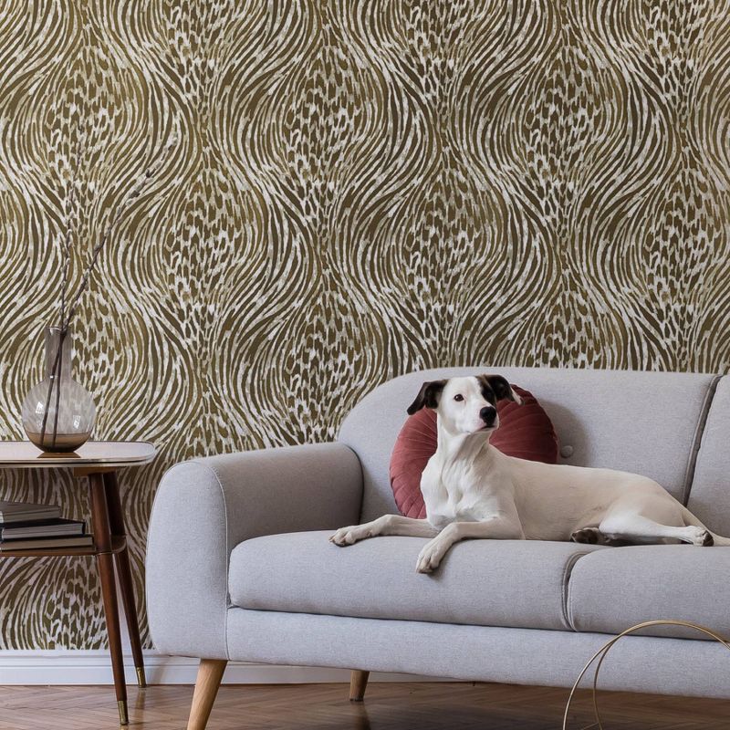 NuWallpaper Fierce Peel & Stick Wallpaper Brown/Gold