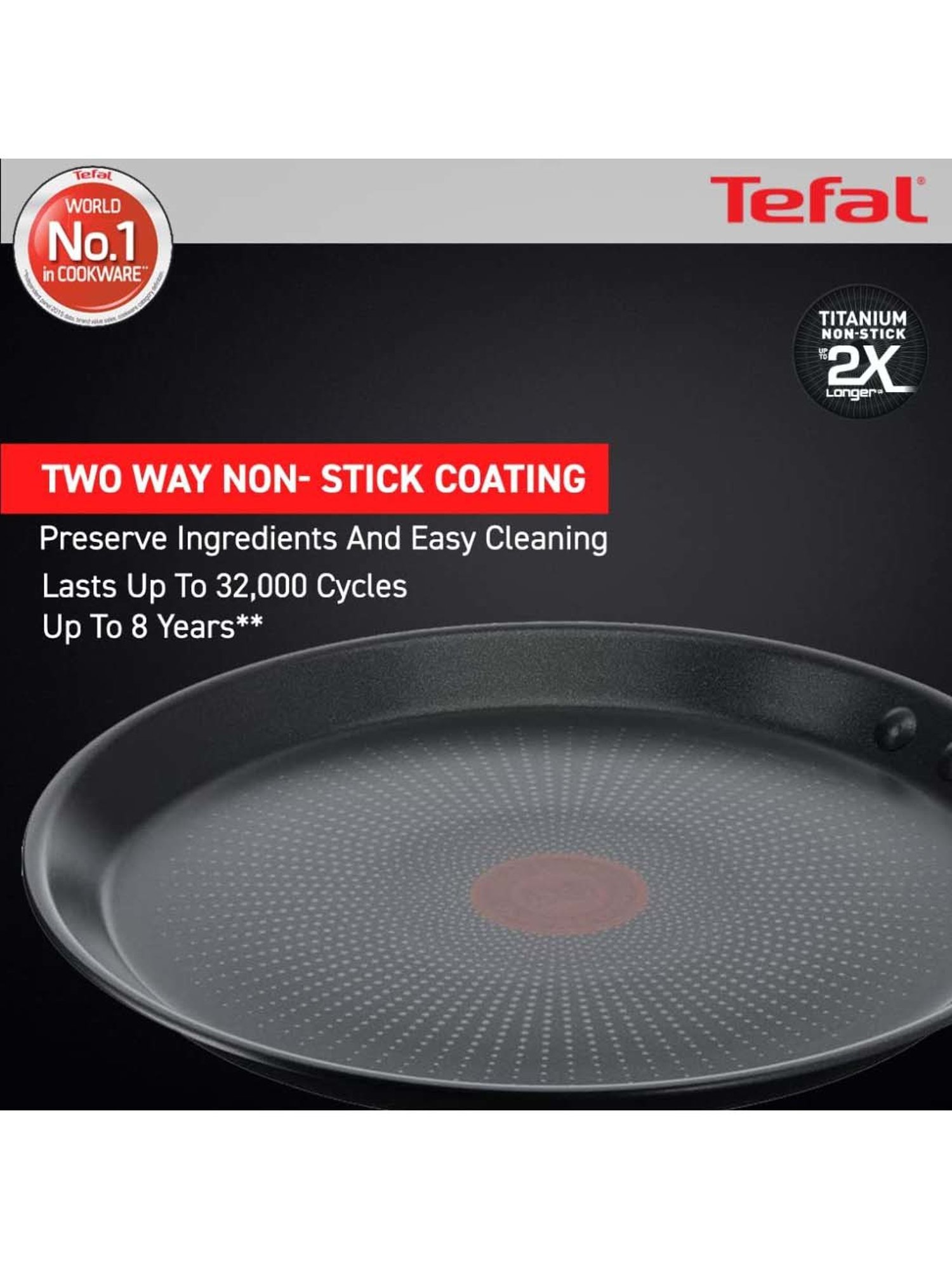 Tefal Cook and Savour Black Aluminium 25 cm Non-Stick Tawas (1 L)