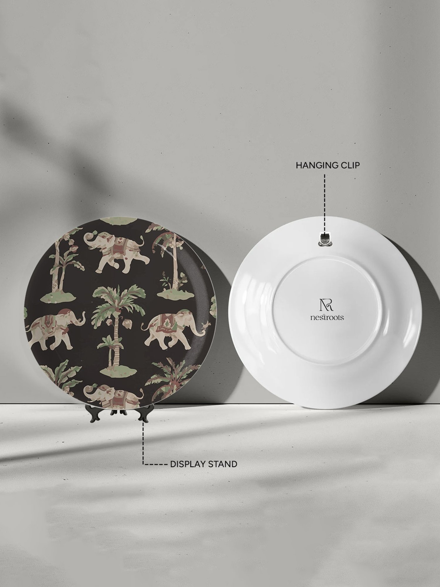 Nestroots Rajasthani Traditional Print Multicolor Porcelain Wall Plate