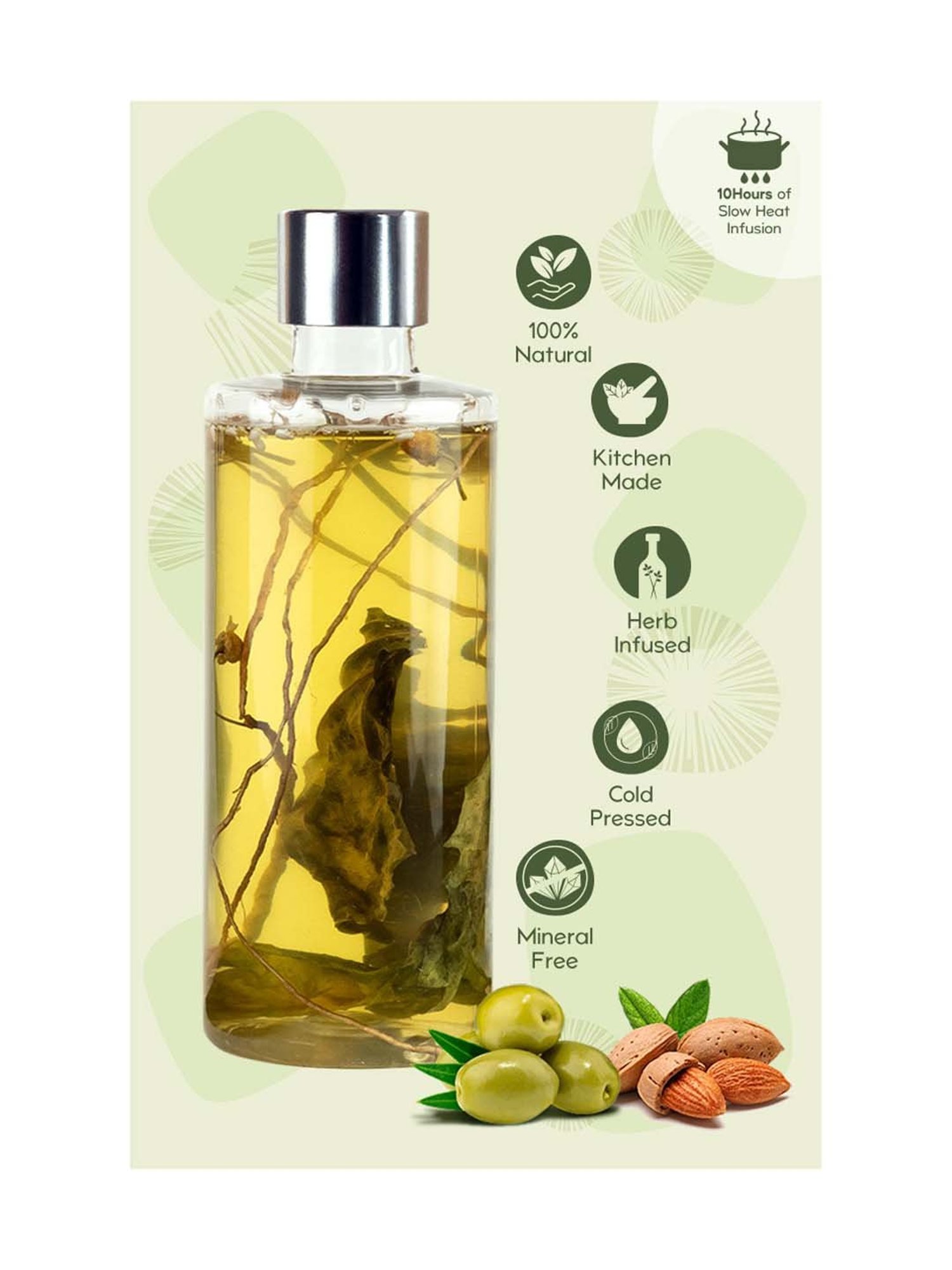 Nat Habit Summer Dasabuti Olive Almond Vit-E Hair Oil - 200 ml