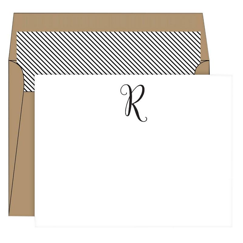 RosanneBECK Collections White Die-Cut Social Set Kraft Monogram - R