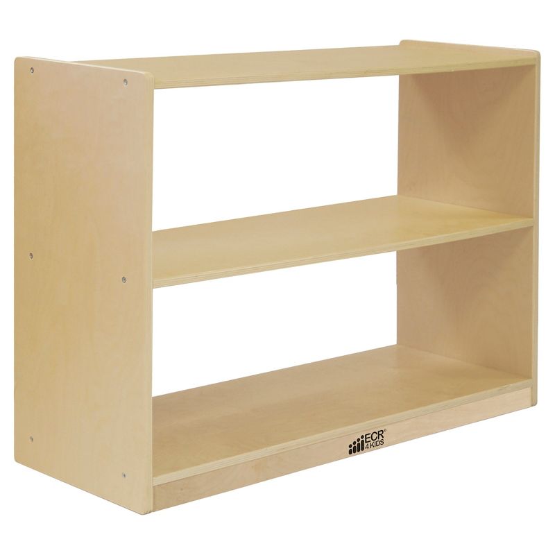 ECR4Kids Birch 2 Shelf Storage Cabinet without Back, Wood Book Shelf Organizer