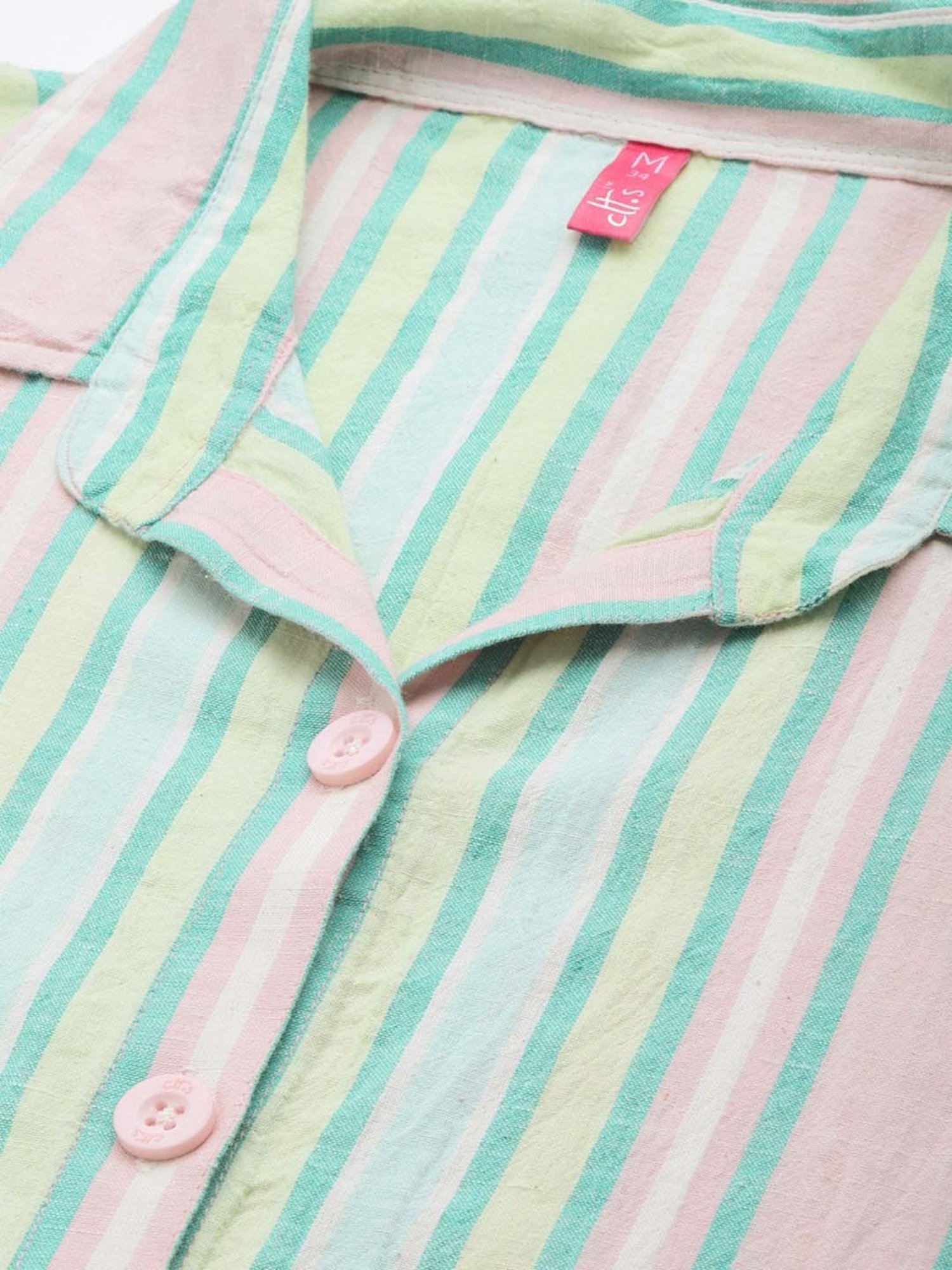 Clt.s Multicolored Cotton Striped Kurta Palazzo Set