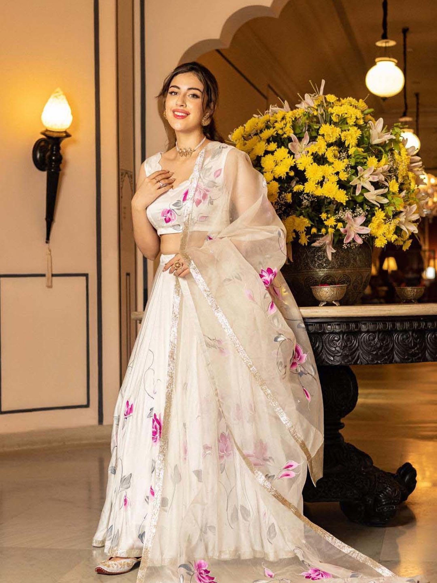 studiorasa Purple Hand Block Print Lehenga Set