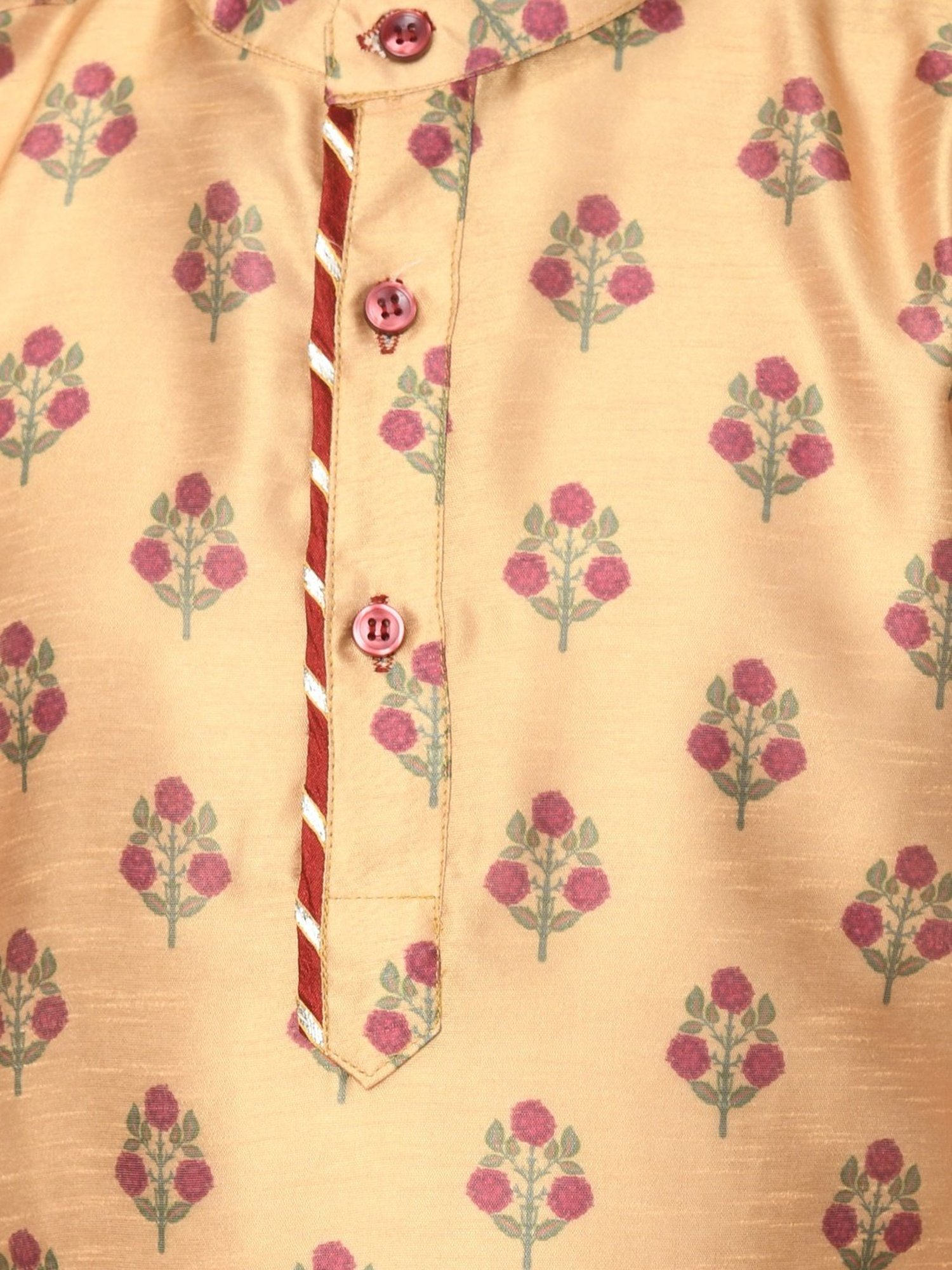 Lilpicks Kids Yellow & White Floral Print Full Sleeves Kurta Set