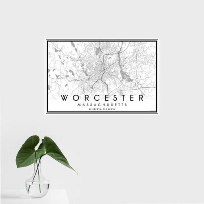 Worcester - Massachusetts Classic Map Print