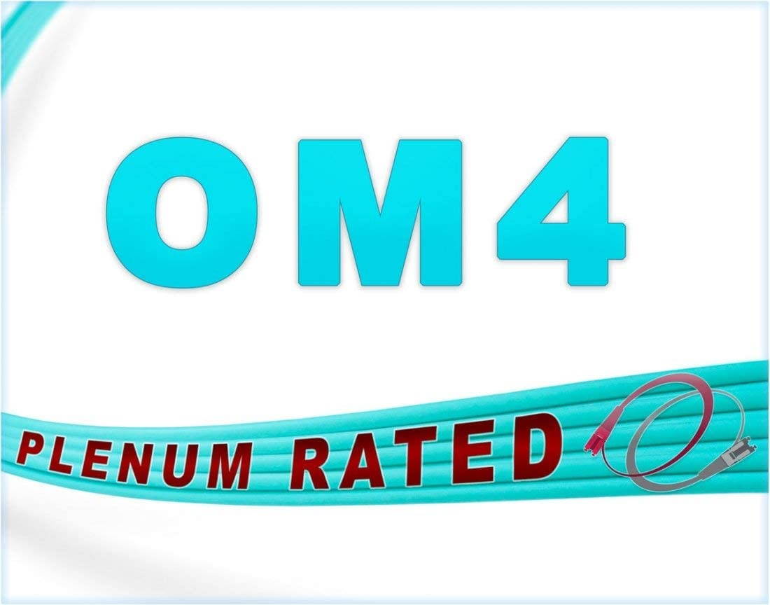 FiberCablesDirect - 7M OM4 LC LC Fiber Patch Cable | AnyAngle Duplex 50/125 LC to LC Multimode Jumper 7 Meter (22.97ft) | Length Options: 1M-30M | Plenum 40/100g sfp+ qsfp 100gbase sr ofnp mmf-lc-lc