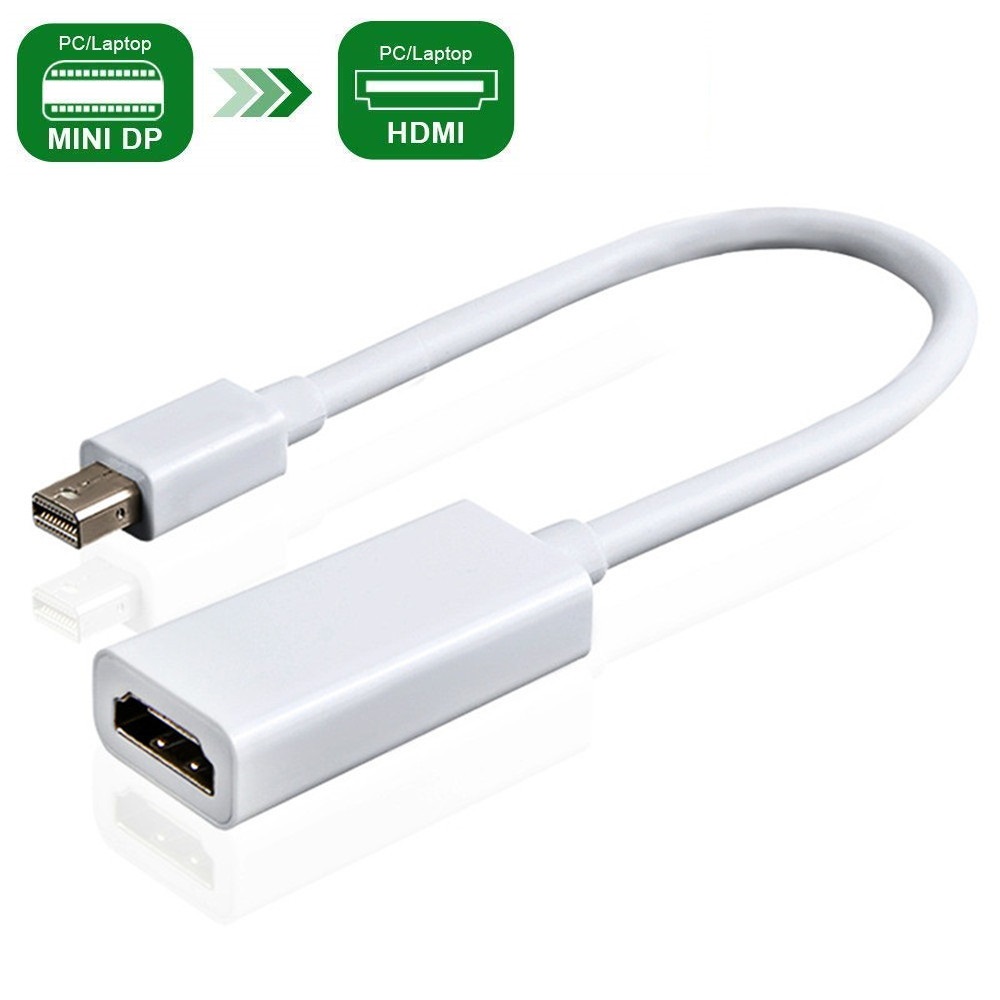Mini DisplayPort to HDMI Female Adapter Cable for Macbook Air Mini iMac 1080p 60HZ, Mini DP Thunderbolt to HDMI Converter Cable.