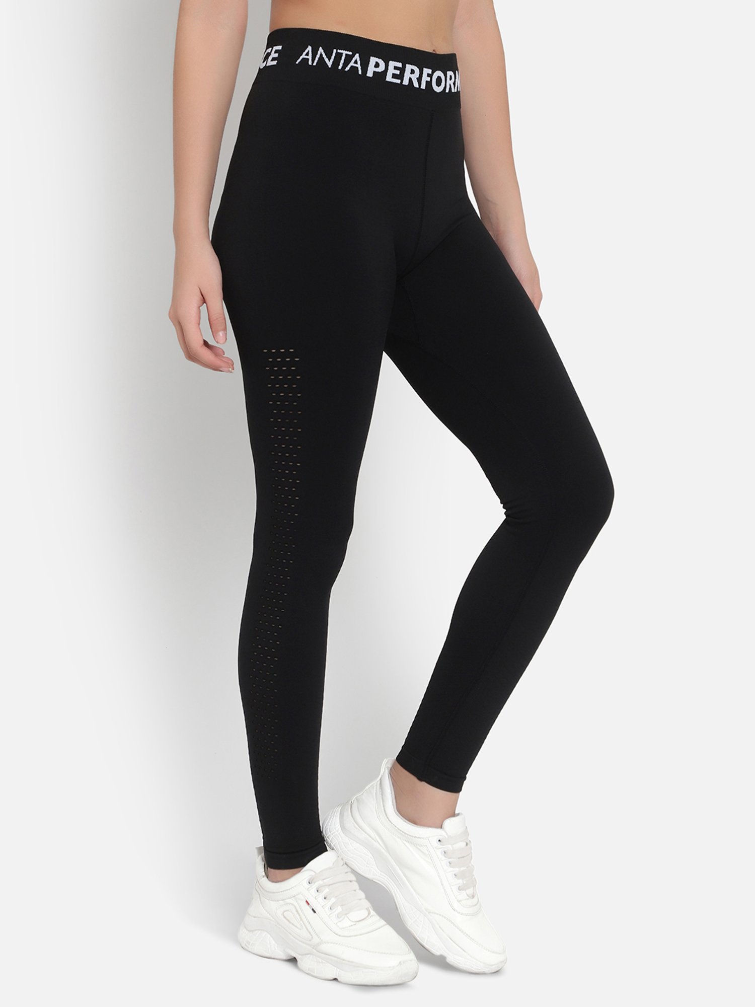 Anta Black Mid Rise Tights