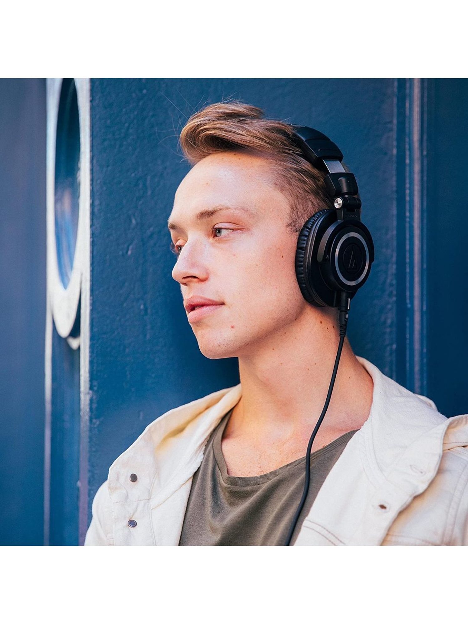 Audio Technica ATH M50x Over Ear Professional Studio Monitor Headphones (Black)