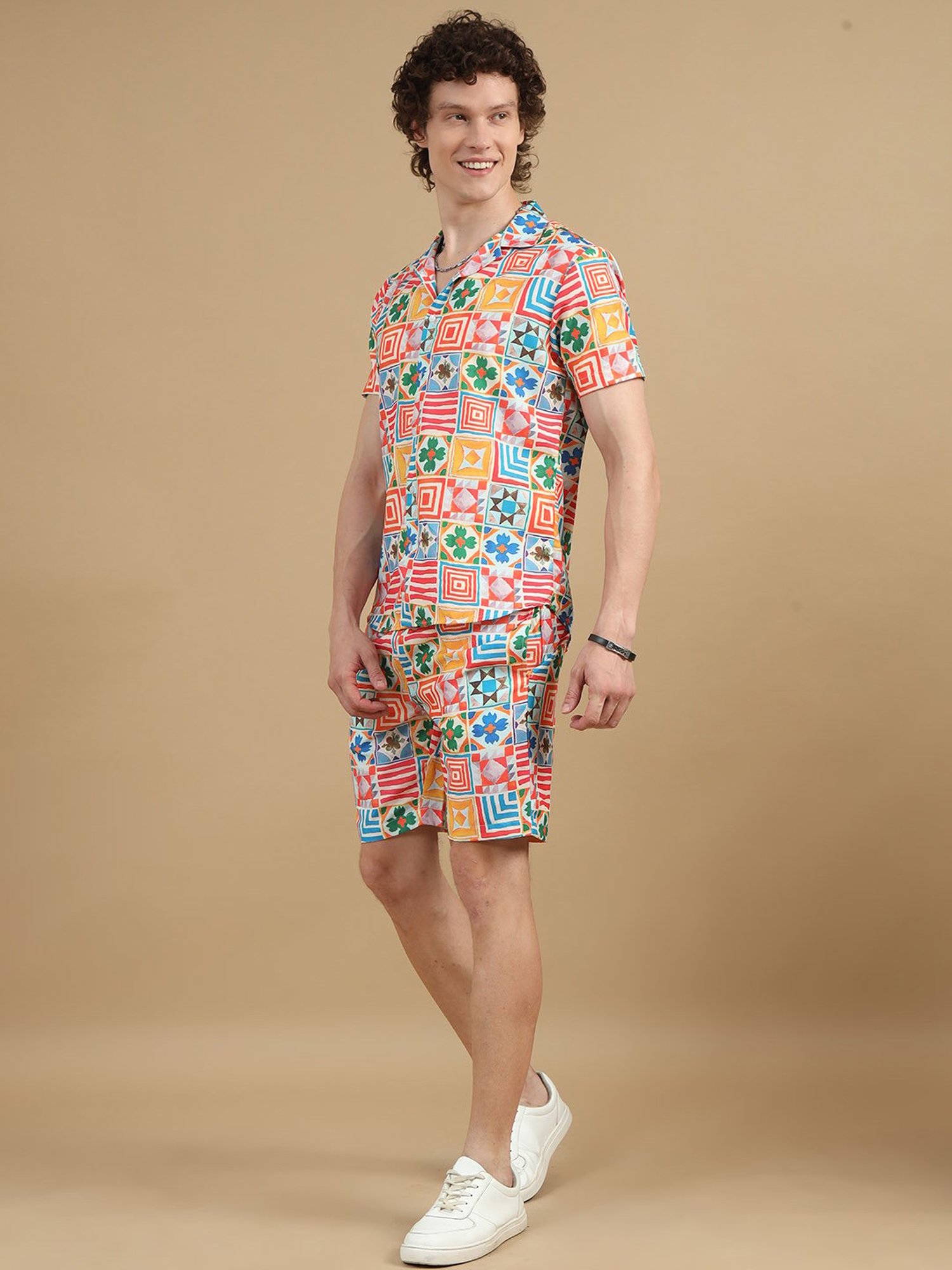 Bushirt Multicolor Regular Fit Printed Shirt & Shorts Set