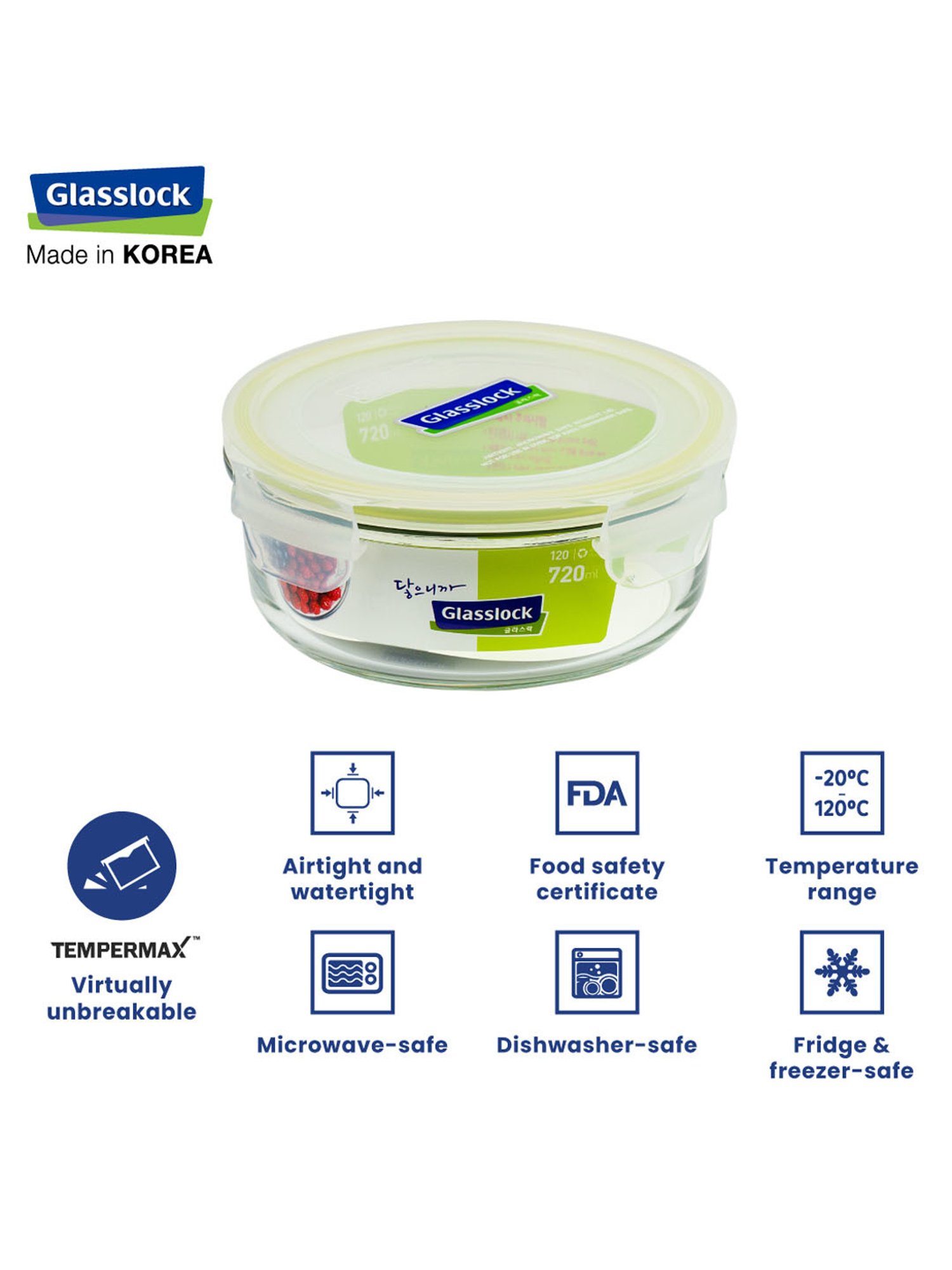 Glasslock Transparent Glass 720 ml Jars and Container