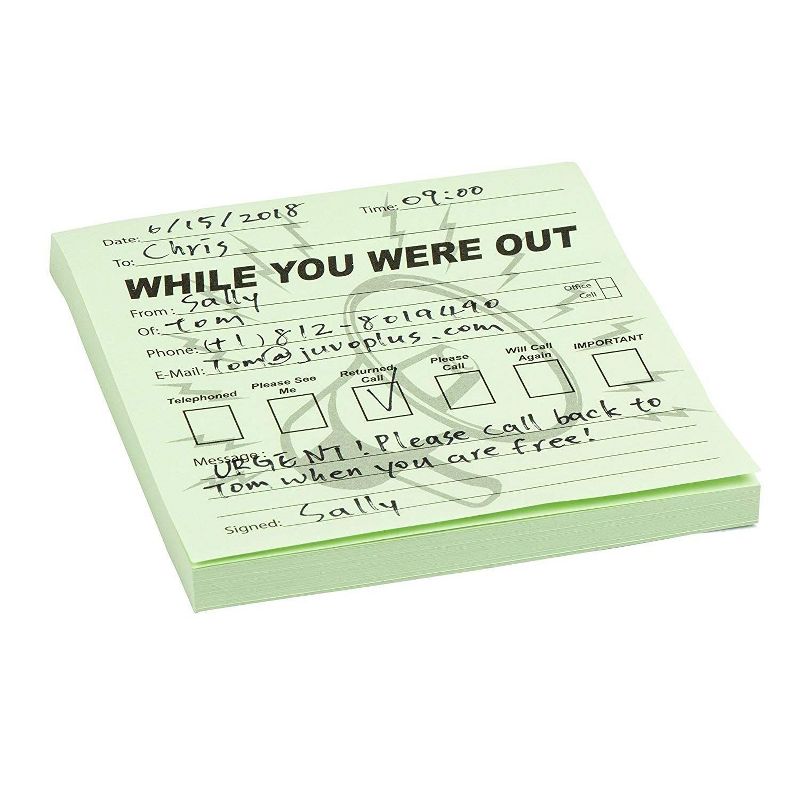 Paper Junkie 6-Pack While You Were Out Self-Sticking Message Pad, 100 Sheets Per Pack (4 x 4 Inches)