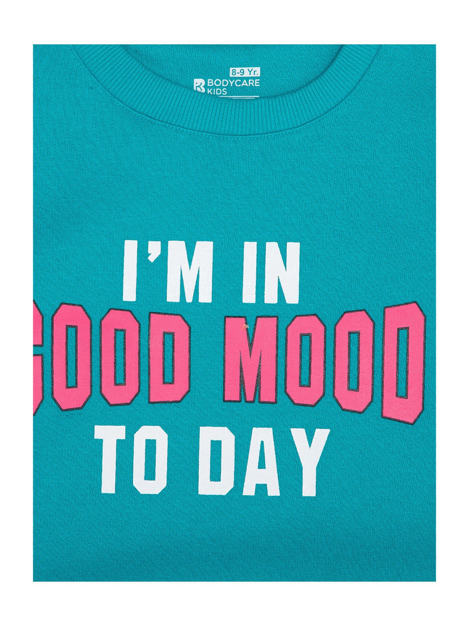 Bodycare Girls Sea Green Graphic Print Full Sleeves Sweatshirt